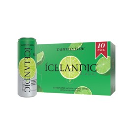 Icelandic Glacial Sparkling Water, Tahitian Lime, 330 ml / 11.1 Fl Oz Cans (Pack of 10)