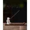 TEAVOR Ceramic Incense Stick Holder with Ash Catcher - Kung