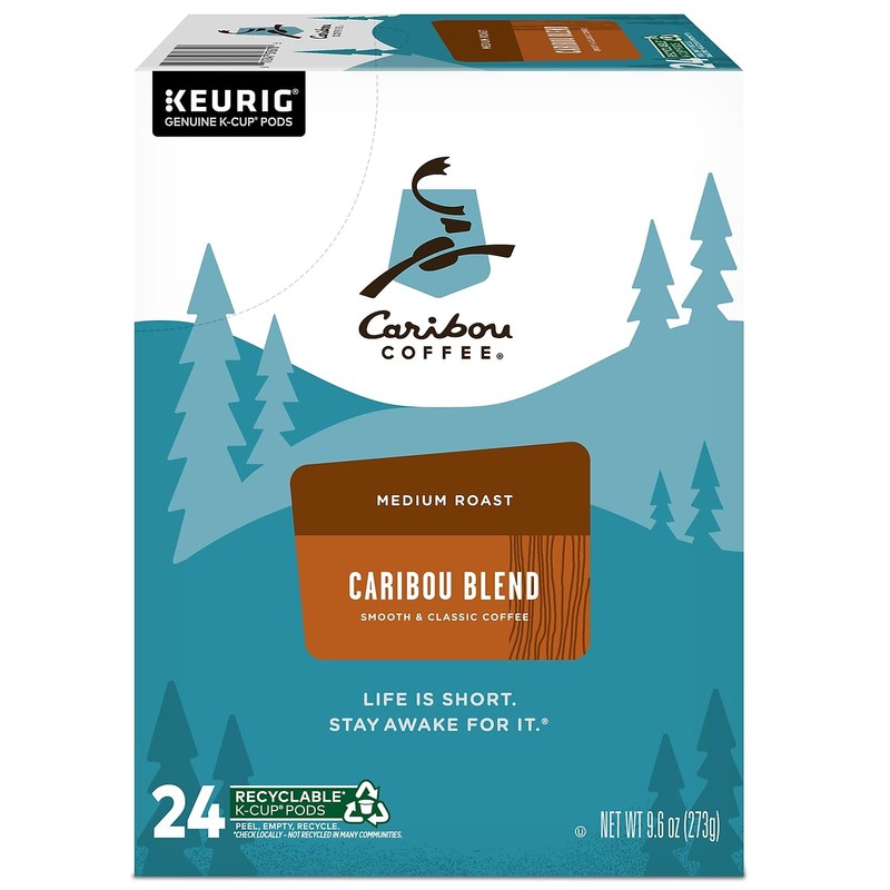 Caribou Blend Coffee Keurig K-Cup Pods, Medium Roast, 24/Box (6992)