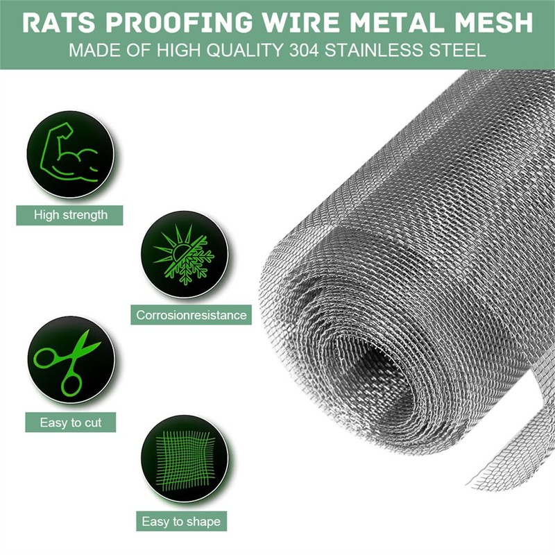 Stainless Steel Wire Mesh Roll 2 Metre x 330mm Rat