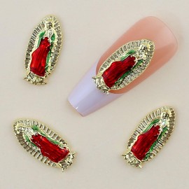Virgin Mary Nail Charms for Acrylic Nails, 3D San Judas Nail Charm Alloy Virgin Mary Charms for Nails Kawaii Jesus Christ Buddha Nail Art Charms Metal Nail Jewels for Nail Art Nail Supplies,10pcs/Bag