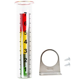 Pankousa 7” Outdoor rain gage, Frost and Scratch Resistant rain gauges for Yard, Upgraded Large Easy to Read Numbers with mounting Bracket Bracket, with Colored Buoys, for Yard Outdoor