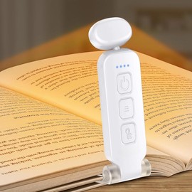 Rechargeable Book Light - Mini Portable with Memory Function, Eye-Caring 3 Colors, Dimmable Brightness, Long Lasting Compact Cute Clip-On Design, Ideal for Bedside Reading Book Lovers - Color: Pink