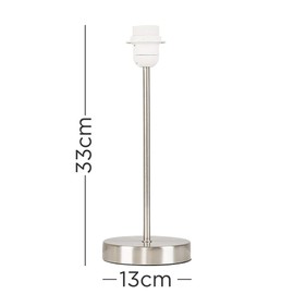 Modern Standard Table Lamp Base in a Brushed Chrome Metal Finish