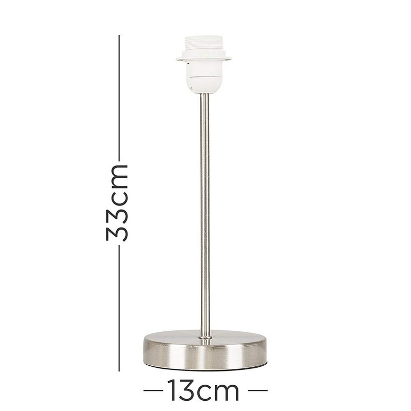 Modern Standard Table Lamp Base in a Brushed Chrome Metal