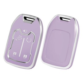 YALNORVA for GMC Chevy Key Fob Cover with Keychain, Key Fob Case Cover Fits for GMC Sierra Acadia Terrain 2500hd 1500 3500hd Yukon Chevy Silverado Suburban Car Accessories Smart Key, Purple