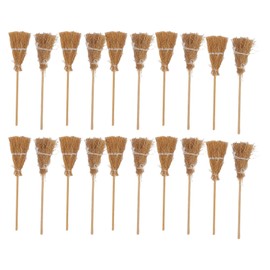 Yosoo Mini Escoba de Juguete, 20 Piezas de Accesorios de Escoba de Cosplay en Miniatura, Escobas de Paja Artificiales para el Hogar, JardíN de Hadas, 