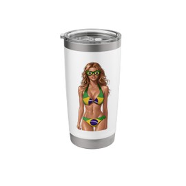Brazilian Flag Bikini Women Outfit Souvenirs Brazil Stainless Steel Insulated Tumbler