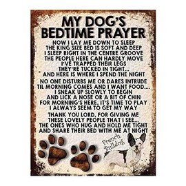 MY DOG'S BEDTIME PRAYER RETRO STYLE METAL TIN SIGN/PLAQUE (FRENCH BULLDOG)