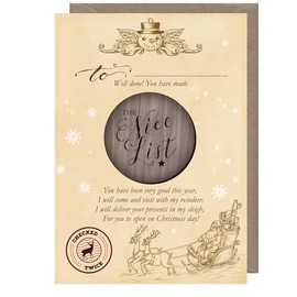 Traditional Christmas Nice List Letter Certificate Postcard from Santa/Father Christmas with Wooden Token (Nice List Postcard and Token)