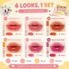Set De 6 Brillos Labiales Hidratantes Con Acabado Espejo