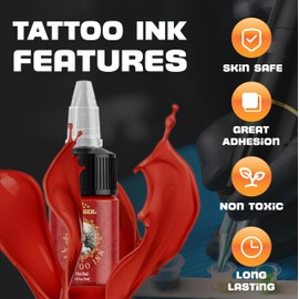 14 Colors Tattoo Ink Set,1/2 oz (15ml) per Bottle Professional Tattoo Ink Colors Set for Outlining&Shading, Tattoo Pigments for Body Art Tattoo Supply Gift for Artist and Beginners