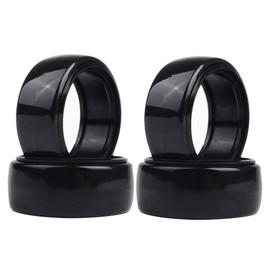 KEEDA 1/10 RC Drift Car Tires Hard Plastic Tyre for 1/10 Traxxas Tamiya HSP HPI Kyosho Racing Drifting Model Car (Smooth Black)
