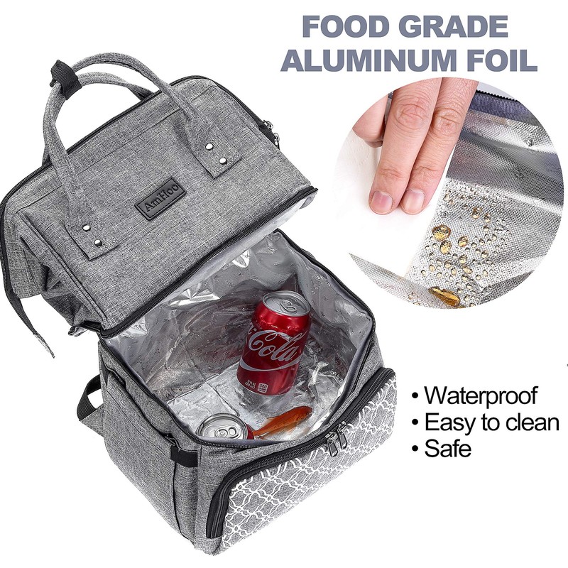 AmHoo Insulated Lunch Box Cooler Backpack Waterproof Leak-proof Lunch Bag