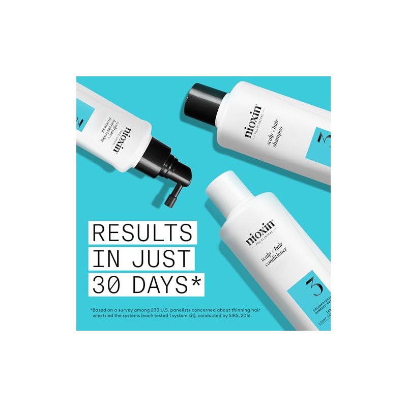 Nioxin System 3 Kit (300ml) Cleanser Shampoo, Scalp Therapy Conditioner,