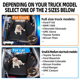 MAXFUT Dog Back Seat Extender for Truck,Truck Dog Seat Cover Back Seat,Dog Hammock for Truck,Hard Bottom Seat Extender,Pet Seat Covers for F150/RAM1500/Silverado