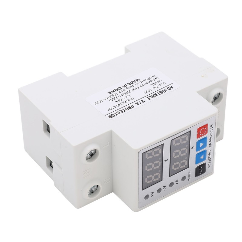 Over Under Voltage Protective Device DIN Rail Adjustable Dual Display