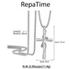RepaTime Men Silver Cross Necklace, Stainless Steel Necklace Christian Cross