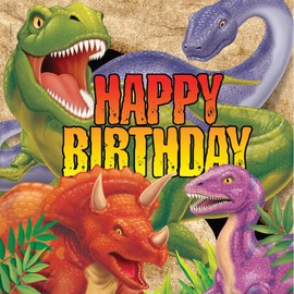 Creative Converting Dinosaur Birthday Paper Luncheon Napkins, Lunch, Dino Blast