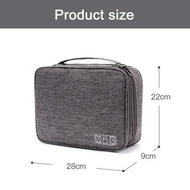 Travel Cable Organizer Bag, Electronics Organiser Carrying Case, Carrying Storage Case Gear Bag for Travel Gadget Cables Electronics Accessories, Black