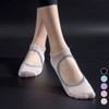 Non-Slip Open-Toe Yoga & Pilates Grip Socks for Stretching Exercise Socks Blue/FREE 2ea