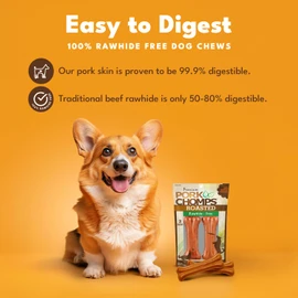 Pork Chomps Roasted Pressed Pork Skin Dog Chews, 4.5-inch Bone, 2 Count