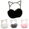 CHUANGLI Glitter Crystal Cat Ears Winter Earmuffs Warm Plush Ear