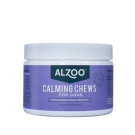 ALZOO Calming Chews for Dogs, 100% Plant-Based Active Ingredients, Peanut Butter Flavor, 90 Count