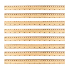 144 Packs Wooden Rulers, 12 Inch Double Sided Wood School Ruler for Home, Student, Office Use, 2 Scale,by,GNIEMCKIN