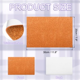 uxcell 10 Pack Orange Glitters Foam Sheets, 8 x 12 Inch Self-Adhesive Sparkle EVA Foam Sheets Thin Foam Paper for Crafting, DIY Project, Classroom, Scrapbooking (1.5mm Thick)