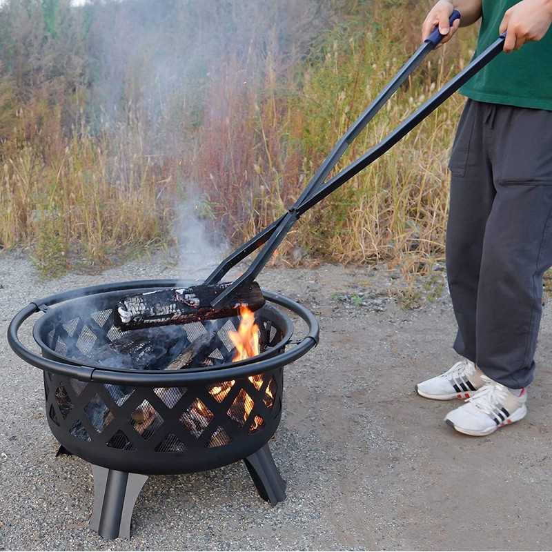CKLT 40'' Fire Tongs for Fire Pit Heavy Duty Firewood