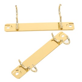 Operitacx Pack of 2 Binder Closure, Large Pen Holder, Rings, Removable Folder, Binder Clips, Ring Binder Accessories, Binding Spines for Loose Sheets, Ring Clip for Notebooks, Zinc Alloy, Golden