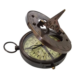 Nautical Maritime Brass Sundial Compass Side Lock Antique Pocket Navigation Compasses Hiking Device