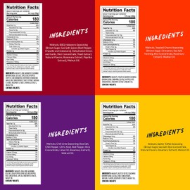 Unbound Snacks Flavored Nuts - Variety Walnuts Sampler, 4 oz (Pack of 4) - Healthy Snacks, 4g Protein, High in Omega 3, Gluten Free, Vegan - Freshly Roasted & Seasoned Gourmet Walnut Halves