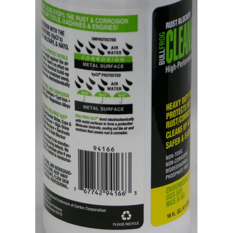 BullFrog 94166 Cleaner Degreaser & Rust/Corrosion Blocker Cleans & Protects