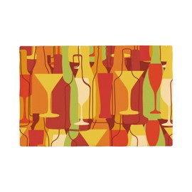 Fiokroo Wine Glass Placemats Set of 4 Table Mats Table Tableware Place Mats with Non-Slip Heat-Resistant Washable for Dining Home Kitchen Party Indoor