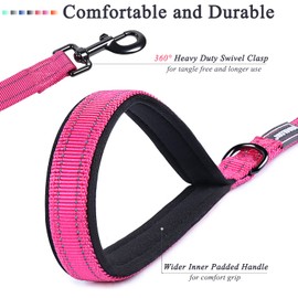VIVAGLORY Dog Leash, Dog Training Leashes with Comfortable Padded Handle, Heavy Duty Reflective for Safety Walking Leash for Medium & Large Dogs