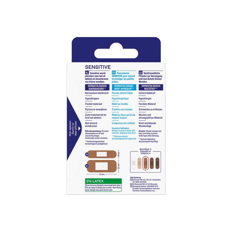 Hansaplast Sensitive Skin Plasters, Medium, Pack of 20, Skin-Friendly and