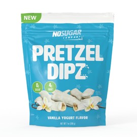 No Sugar Pretzel Sticks, Vanilla Yogurt Covered Diet Pretzel Crisps, Sweet, Salty, Crunchy Perfection, Snack and Share, 0g Sugar, 4g Fibre -1 Pack (200g)