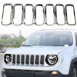 Front Grille Insert Ring Direct Replacement OE Clip in Grill Cover Trim Kit Compatible with Jeep Renegade (For Year 2015-2018)