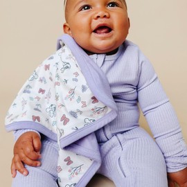 3-Layer Knit Security Blanket Set Sized 16" x 16" 2-Pack "Minnie Mouse's Bowquet" by Copper Pearl