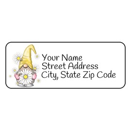 30 Pcs Gnome Address Labels, Stickers Favor Labels Tags Envelope Seals Stamps 2.625" x 1" Rectangle Sticker for Packages Small Business Cards Letters Gifts Boxes, Name Tags, Daisies, Floral