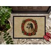 Caroline's Treasures DAC2326JMAT Borzoi Christmas Flowers Doormat Front Door Mat
