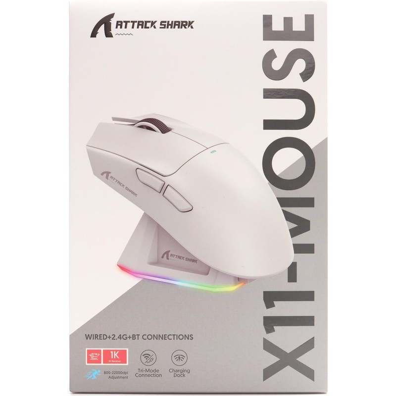 ATTACK SHARK X11 Ultra-Light Triple Mode Gaming Mouse PAW3311 Optical