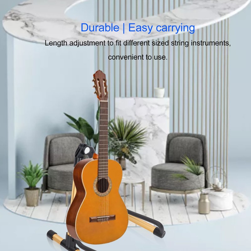 Foldable Guitar Stand Adjustable Metal Folding Instrument Stand for String