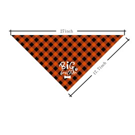Dog Bandana, Big Brother Dog Bandana, Dog Scarf Plaid Printing, Dog Scarf Accessories, Dog Bandana Pet Scarf, Pet Plaid Scarf Gender Reveal Accessories, Dog Bandana Gift for Small Medium Large (A5)