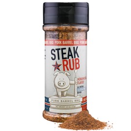 Pork Barrel BBQ Steak Spice Rub | Premium All-Purpose Seasoning, No MSG, Gluten-Free, Zero Calorie | Grill Seasoning for Beef, Steak, Burgers, Pork, and Chicken, 4.5 oz