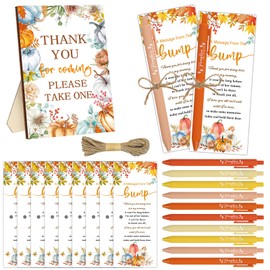 50 Sets Little Pumpkin Baby Shower Favors Baby Shower Pens Gifts Bulk Fall Pumpkin Theme Sign 50 Ballpoint Pens 50 Thank You Cards with Twine for Gender Reveal Party Souvenirs Return Gifts Prizes