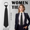 Luckyvestir Womens Tie, Womens Black/Red Tie Pre Tied Zipper Tie