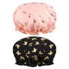 2 Packs Shower Cap Elastic Band Waterproof Bath Caps Double